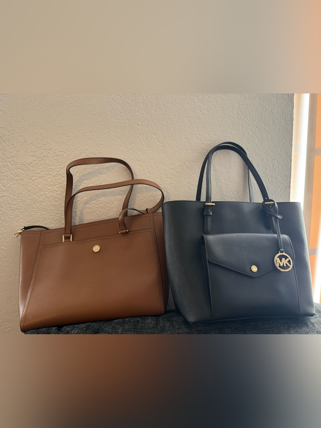 2 Authentic Michael Kors Leather Handbags